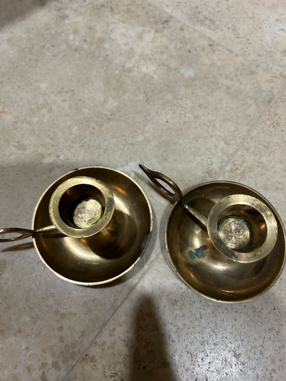 Pair of Vintage Brass Chamber stick Candle Holders - Picture 10 of 15